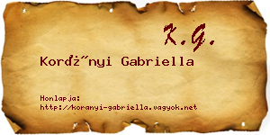 Korányi Gabriella névjegykártya