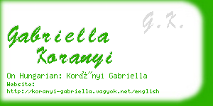 gabriella koranyi business card